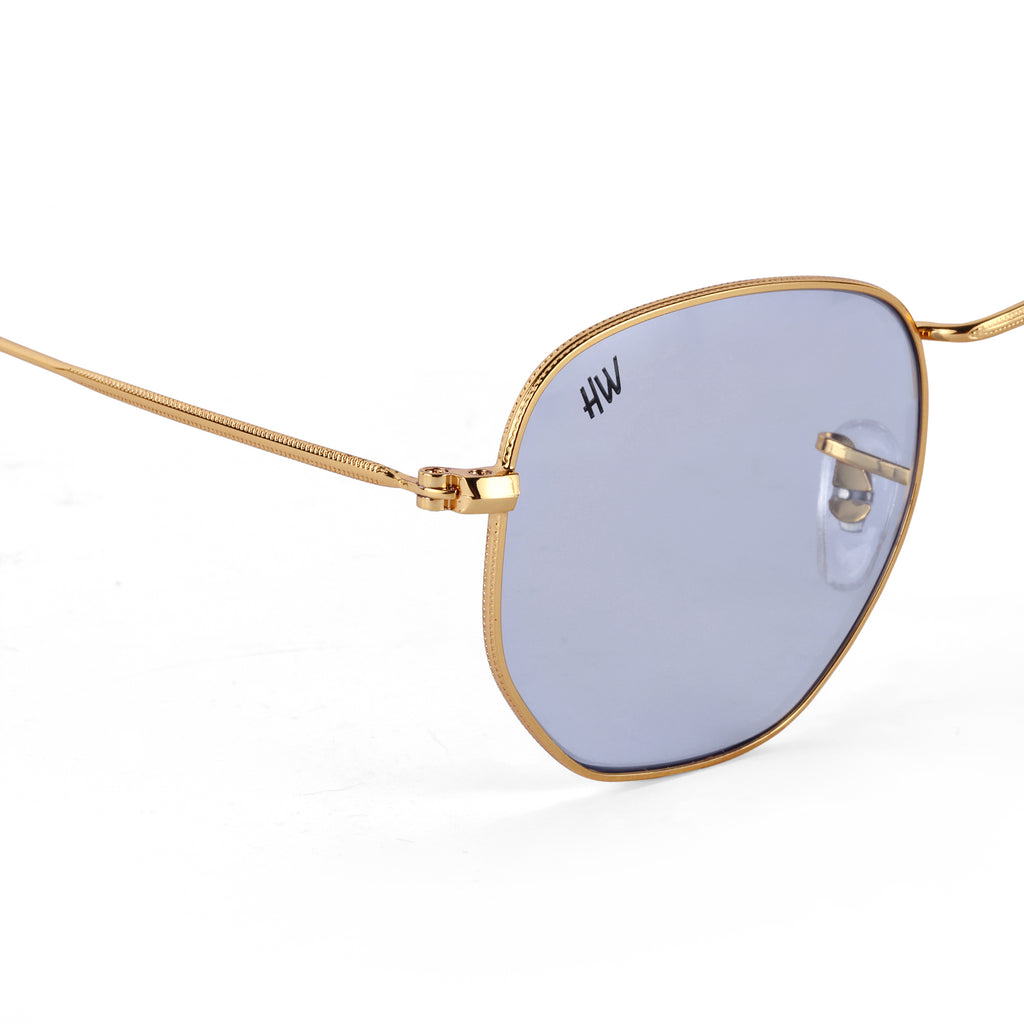 Men Hexagon UV Protected Sunglasses Light Grey