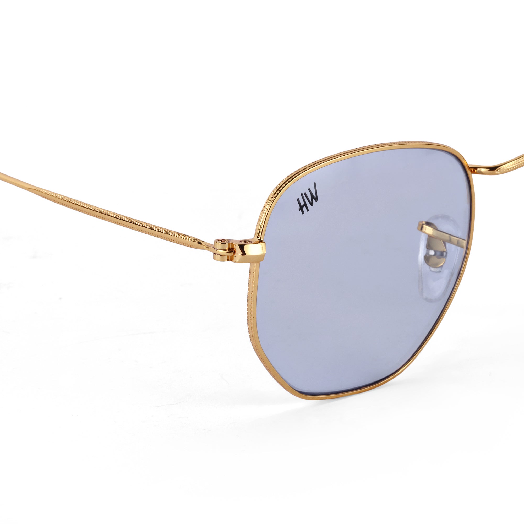 Men Hexagon UV Protected Sunglasses Light Grey