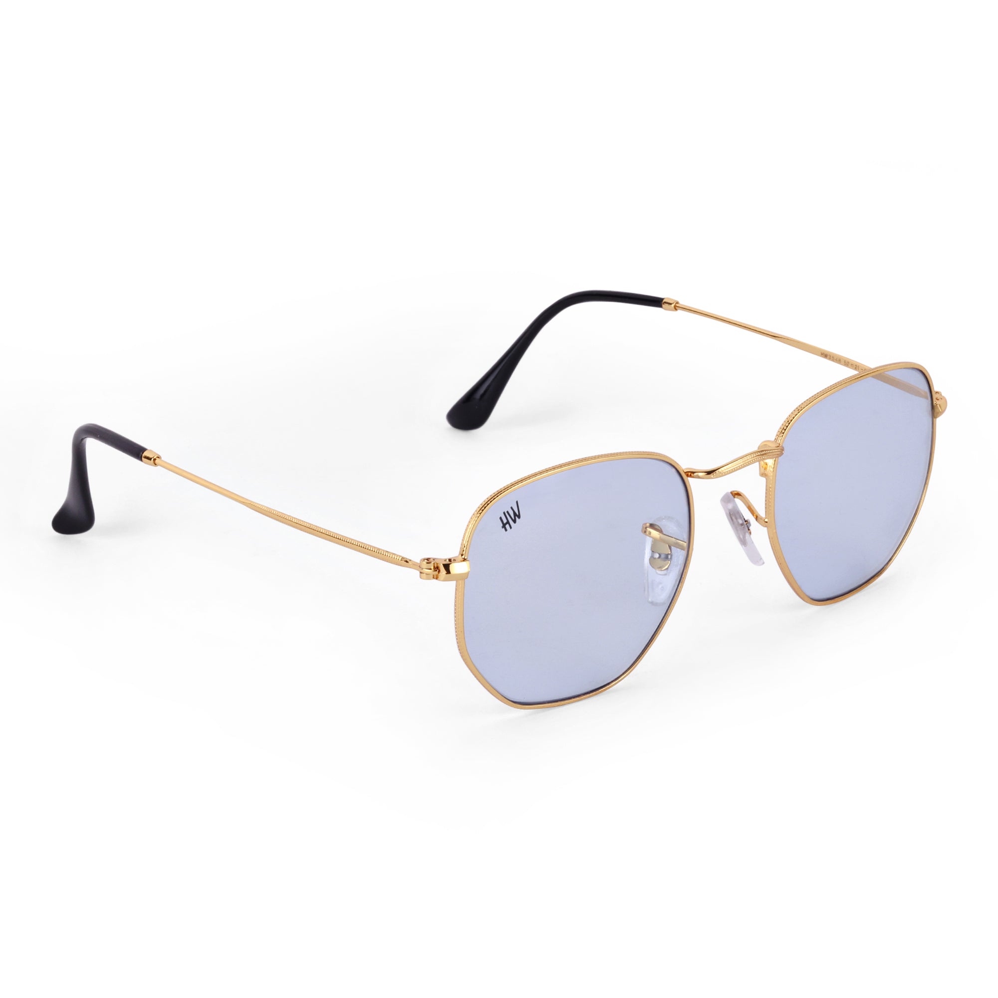 Men Hexagon UV Protected Sunglasses Light Grey