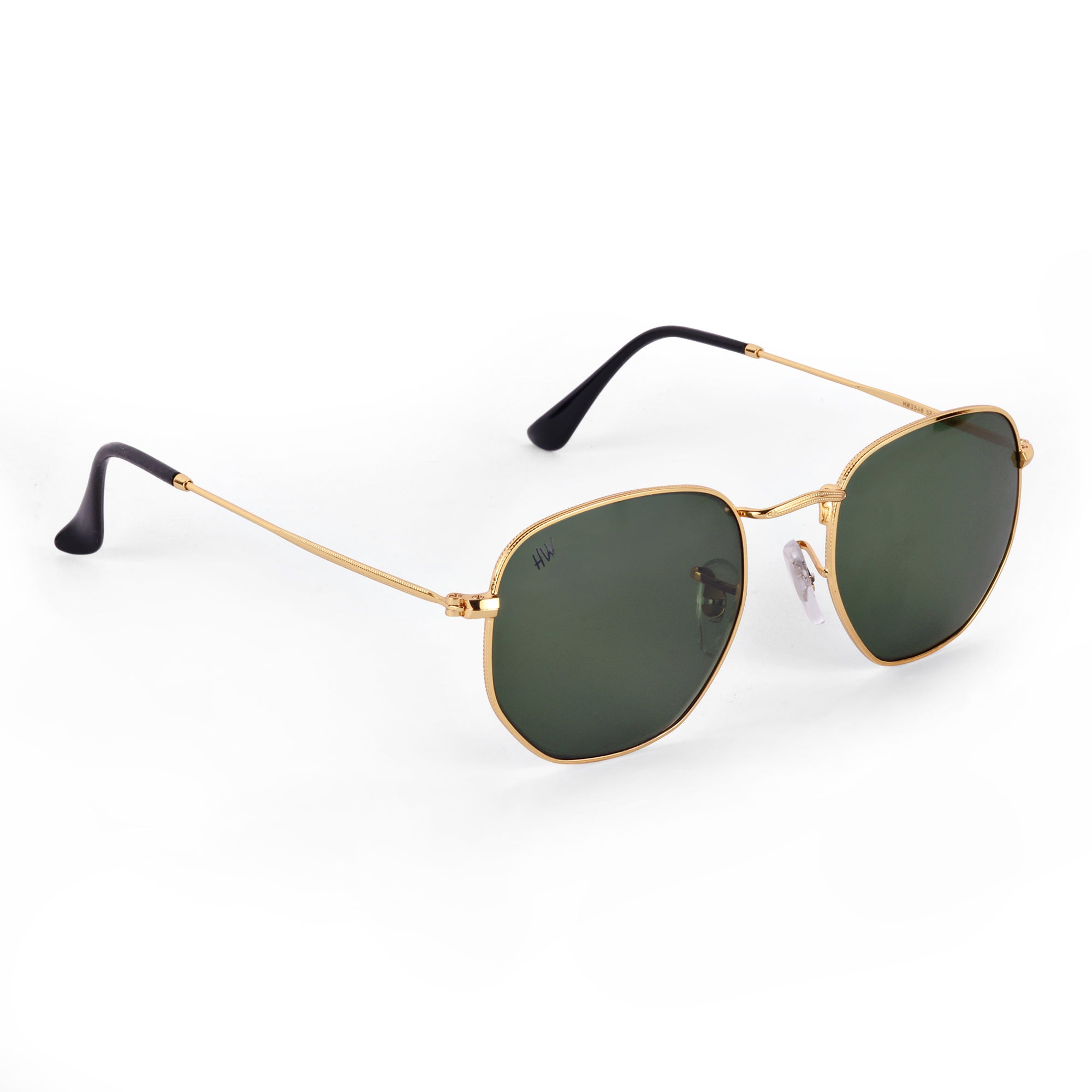 Men Hexagon UV Protected Sunglasses Green