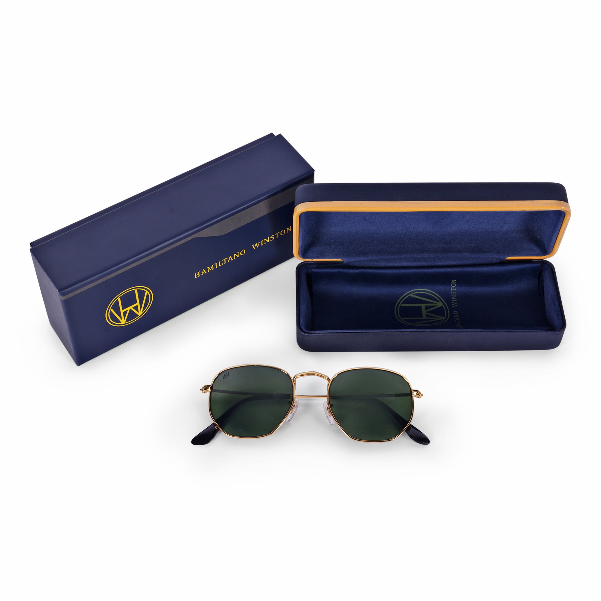 Men Hexagon UV Protected Sunglasses Green