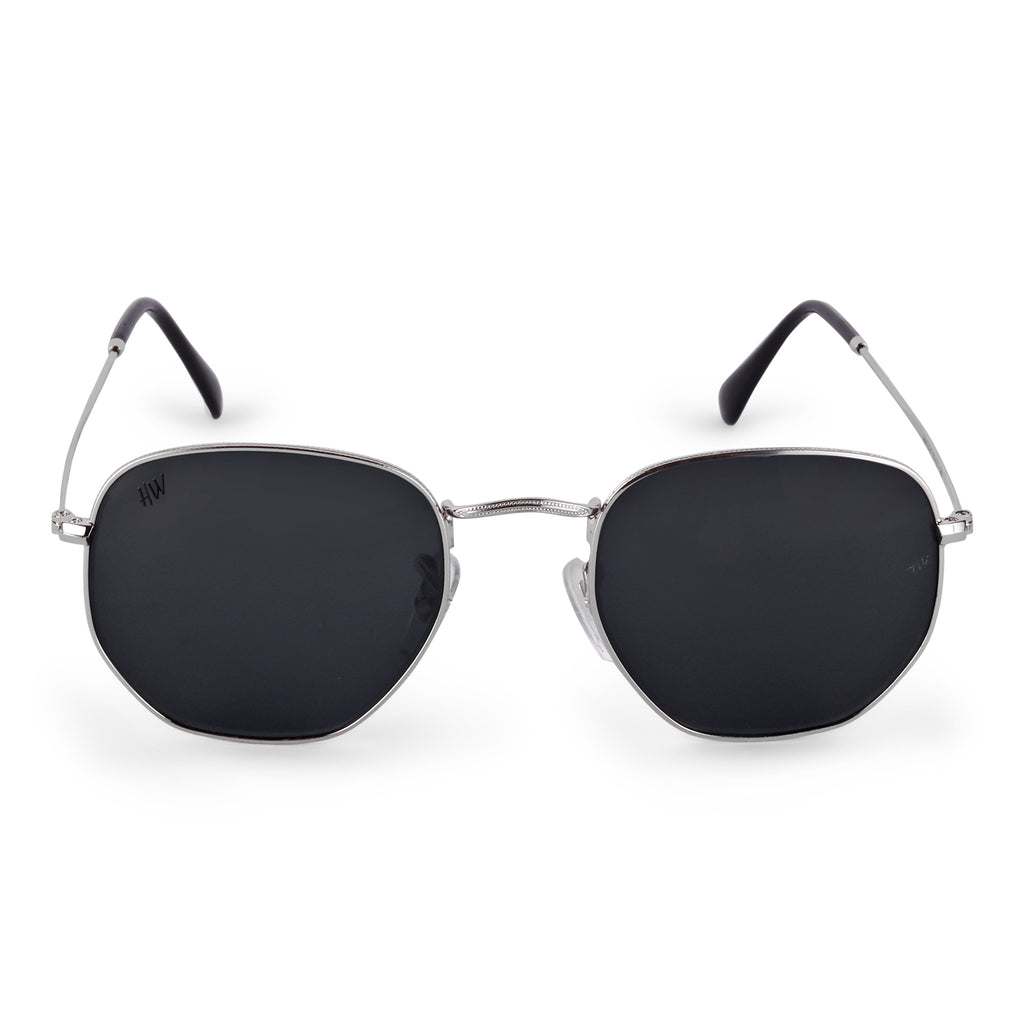 Men Hexagon UV Protected Sunglasses Black