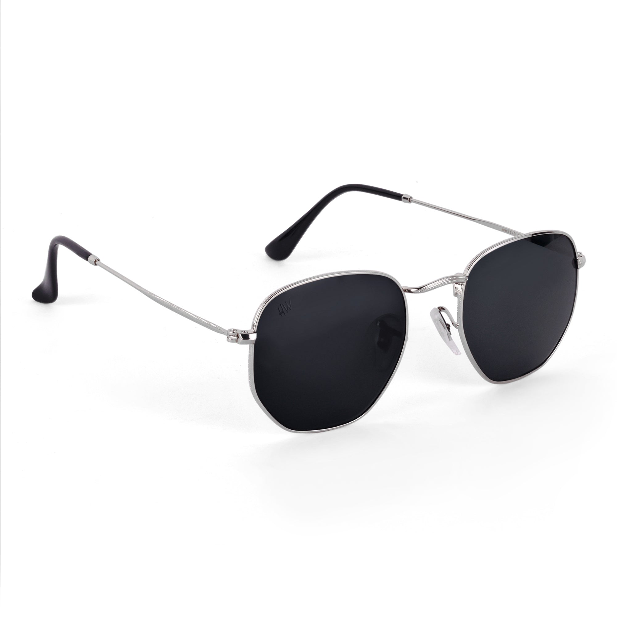 Men Hexagon UV Protected Sunglasses Black