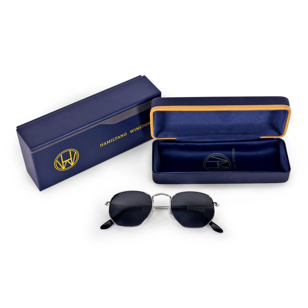 Men Hexagon UV Protected Sunglasses Black