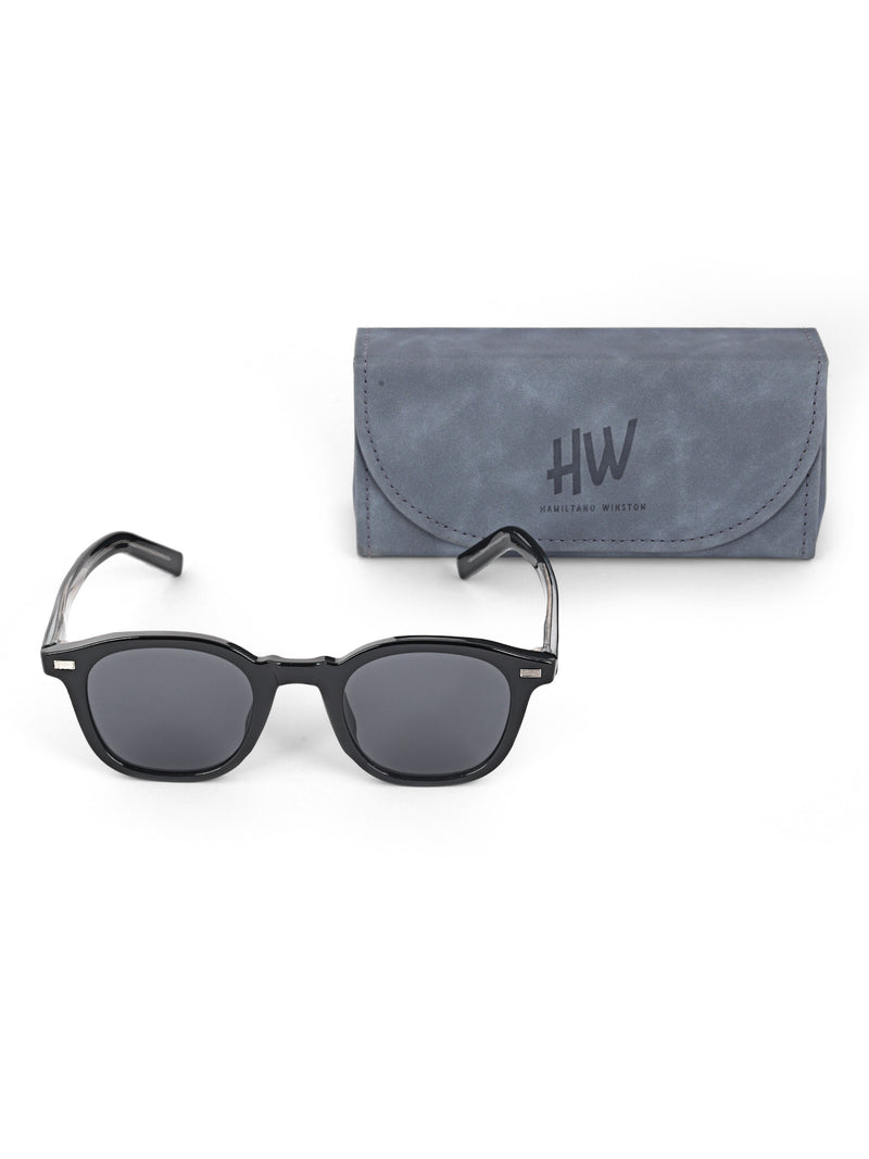 Round black mens sunglasses