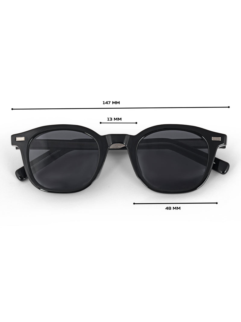 Round black mens sunglasses