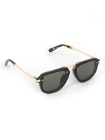 Gold green metal wayfarer sunglasses
