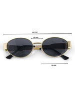 Gold black oval sunglasses