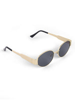 Gold black oval sunglasses