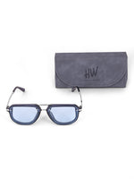 Blue metal wayfarer mens sunglasses
