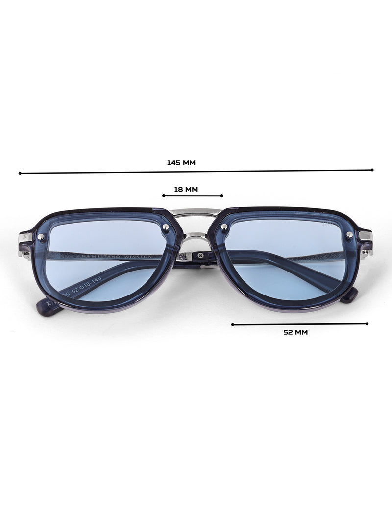 Blue metal wayfarer mens sunglasses