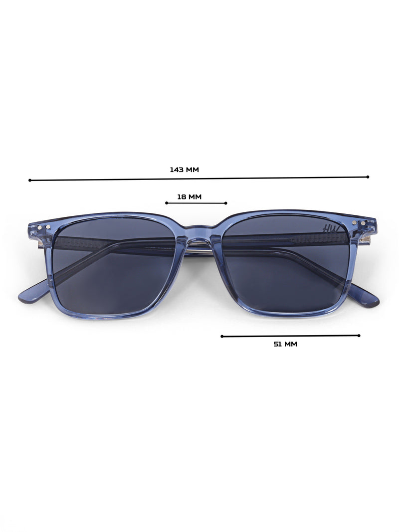 Blue wayfarer mens sunglasses