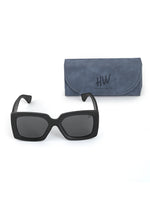 Oversize black square sunglasses
