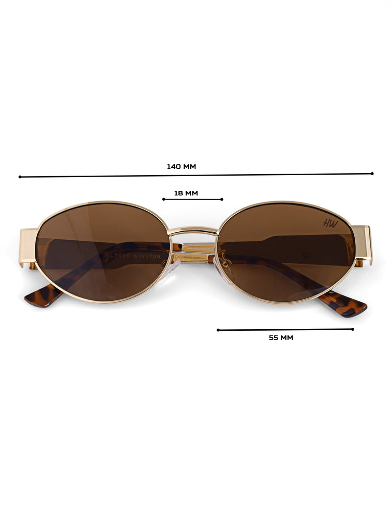 Brown womens oval sunglasses
