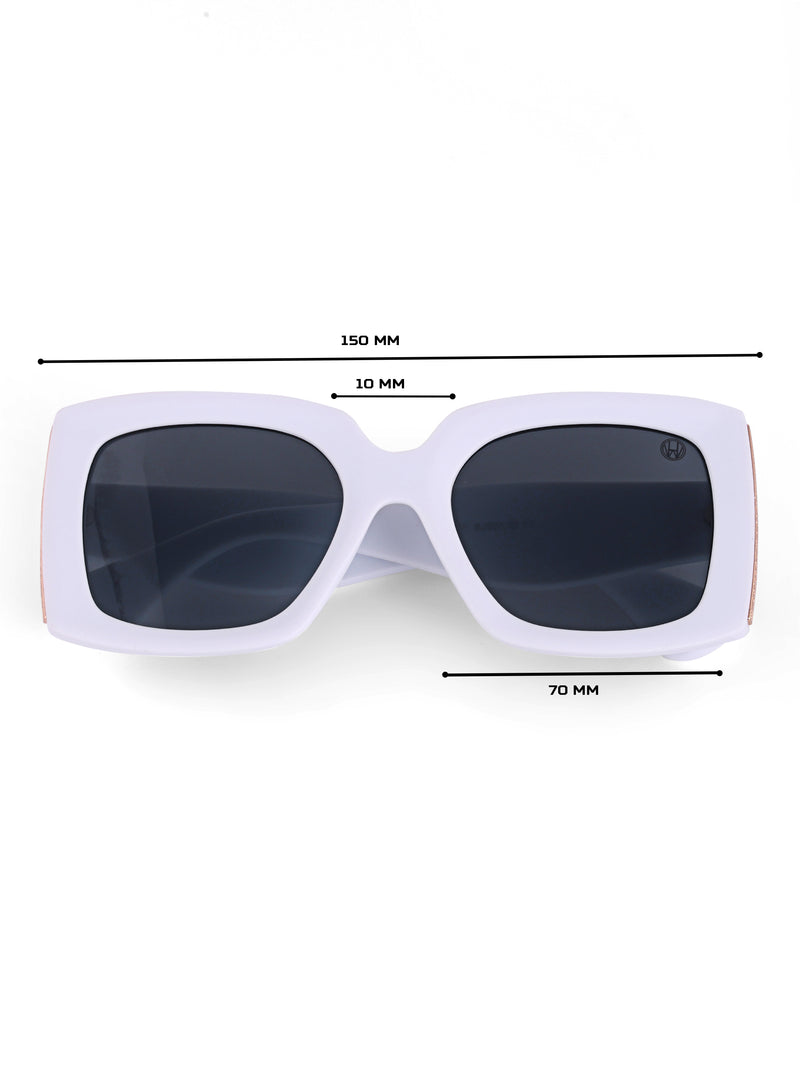 White womens square sunglasses