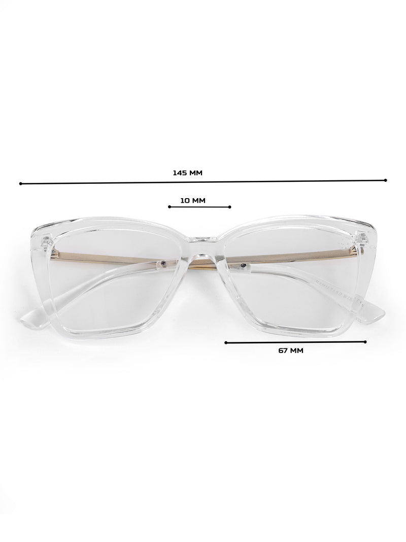 Cateye womens transparent optical