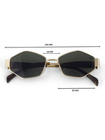 Womens hexagon green sunglasses