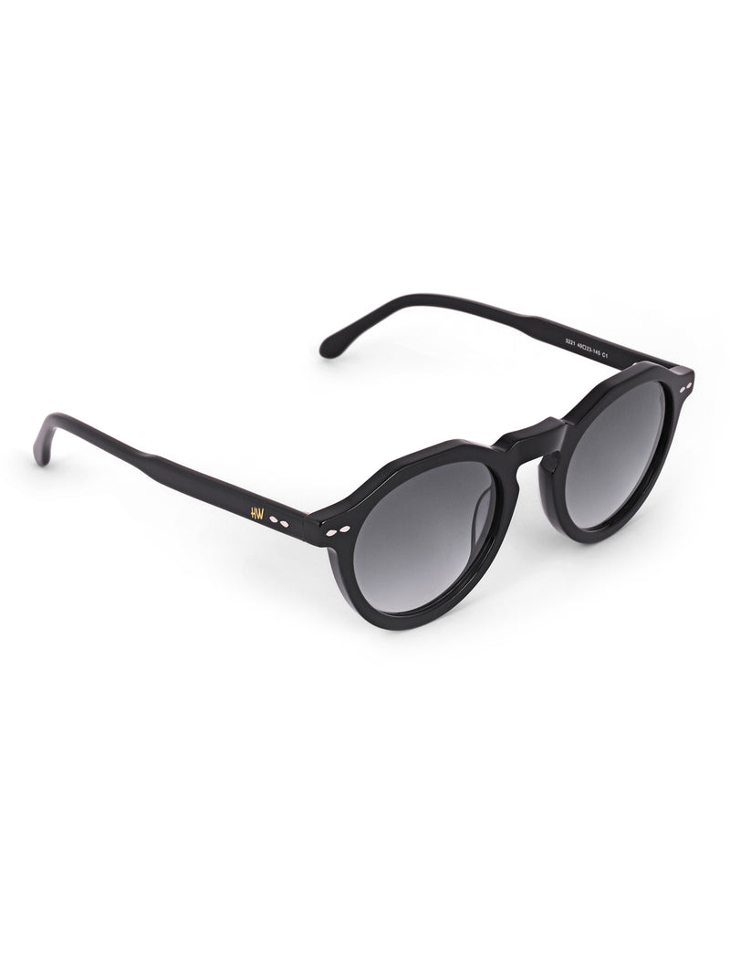 Black round mens sunglasses