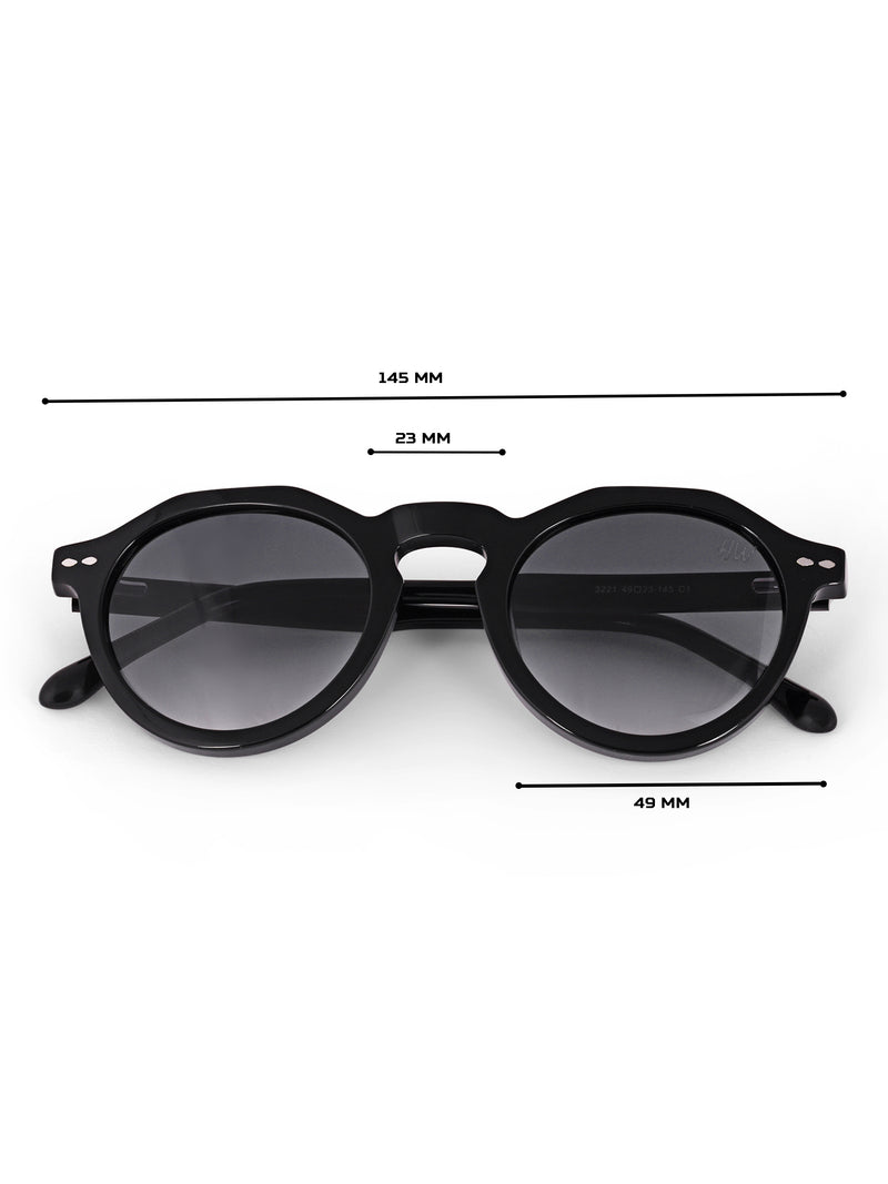 Black round mens sunglasses