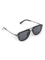 Silver black metal mens sunglasses