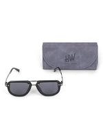Silver black metal mens sunglasses