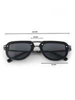 Silver black metal mens sunglasses