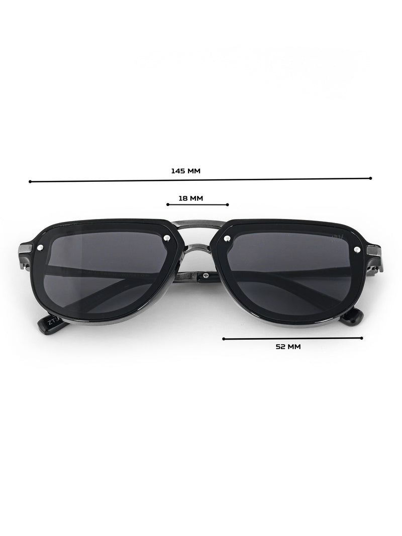 Silver black metal mens sunglasses