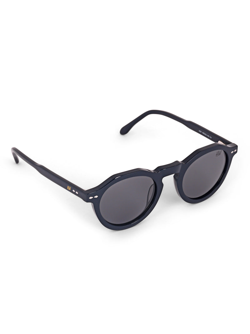 Black round mens sunglasses