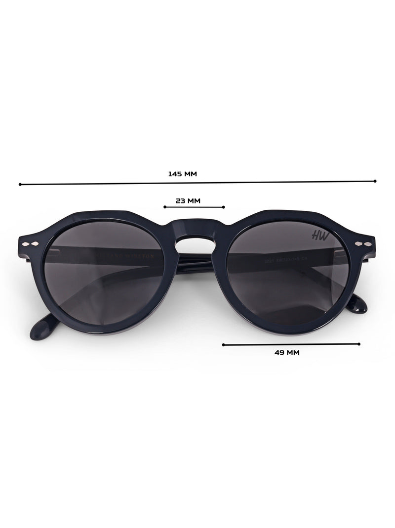 Black round mens sunglasses