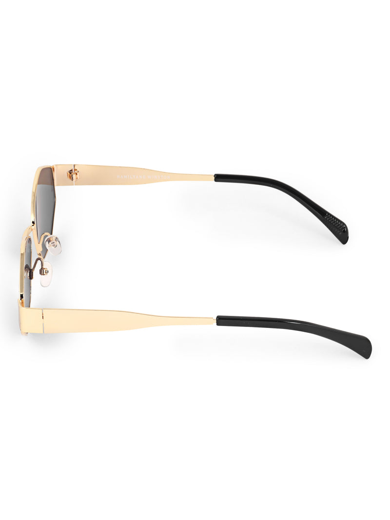 Black womens hexagon sunglasses