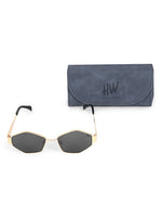 Black womens hexagon sunglasses