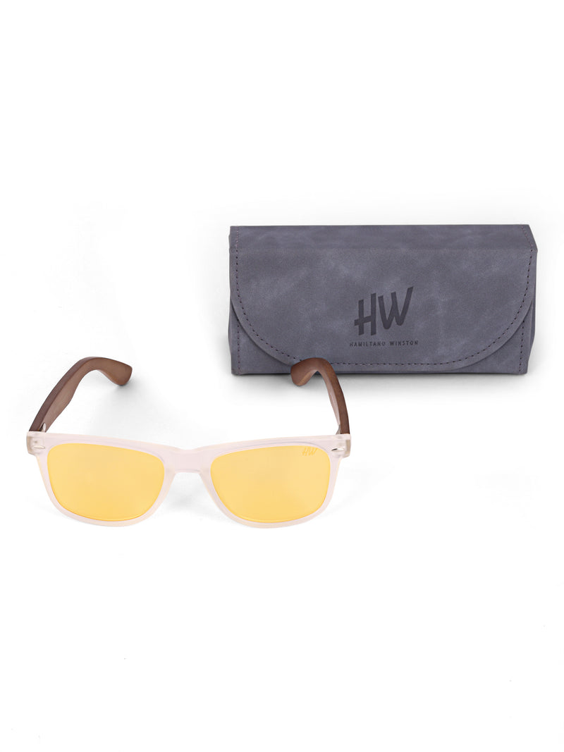 Yellow wayfarer mens sunglasses
