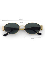Gold green oval sunglasses