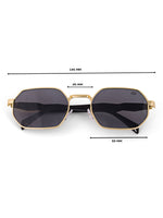 Gold black hexagon mens sunglasses