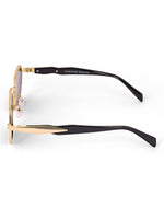 Gold black hexagon mens sunglasses