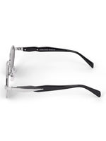 Silver black metal hexagon mens sunglasses