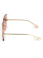 Peach oversize womens sunglasses