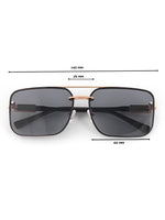 Gold black metal wayfarer mens sunglasses