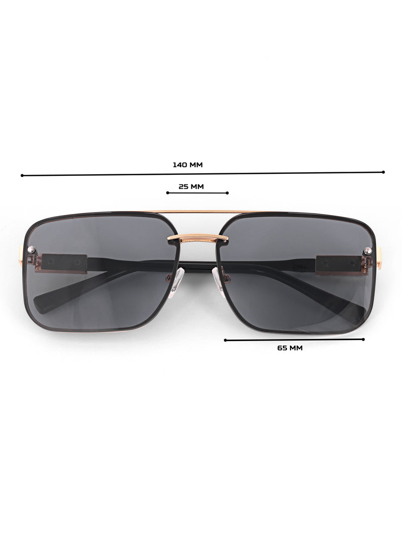 Gold black metal wayfarer mens sunglasses