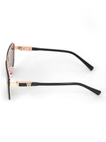 Gold black metal wayfarer mens sunglasses