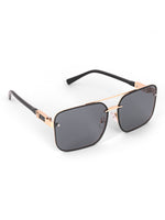 Gold black metal wayfarer mens sunglasses