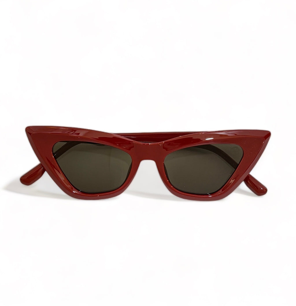 Women UV Protected Cat Eye Sunglasses Red
