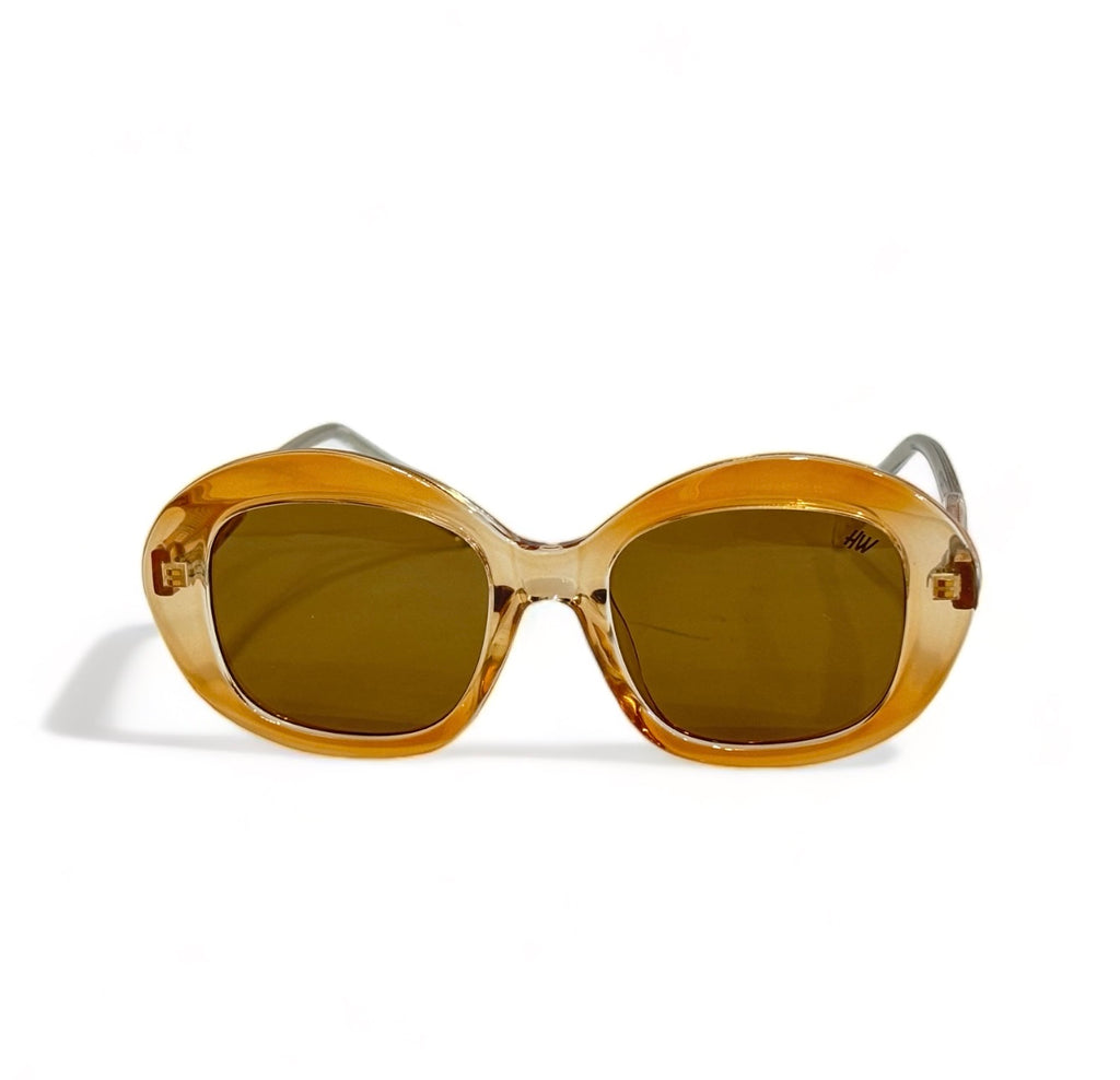 Women UV Protected Oversize Cat Eye Sunglasses Brown