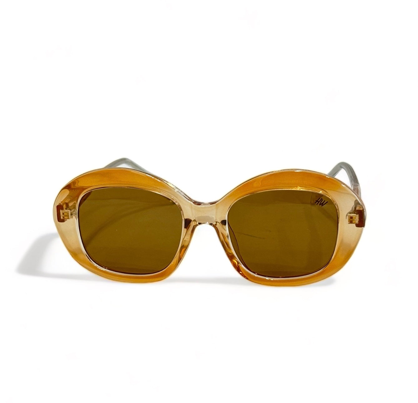 Women UV Protected Oversize Cat Eye Sunglasses Brown