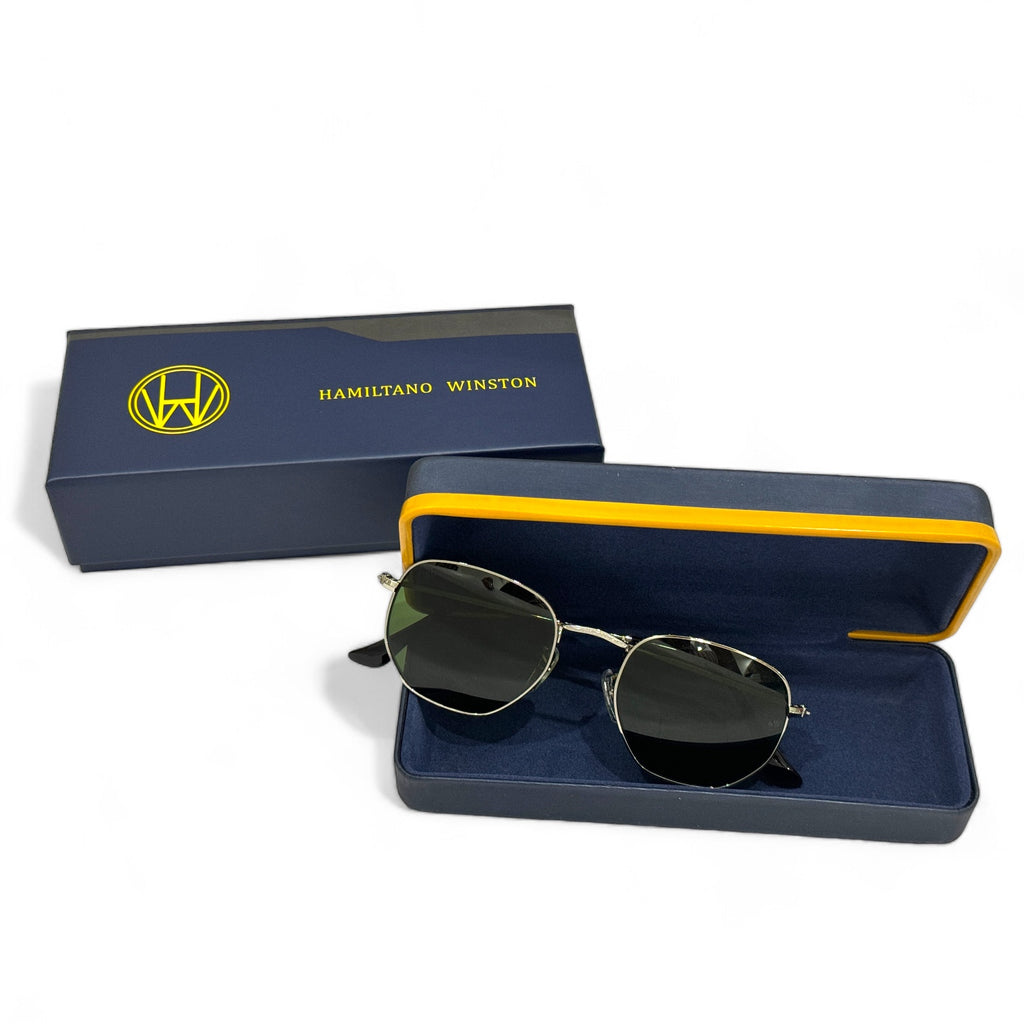 Men Hexagon UV Protected Sunglasses Grey