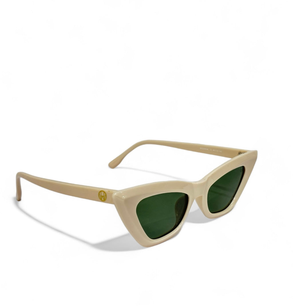 Women UV Protected Cat Eye Sunglasses White