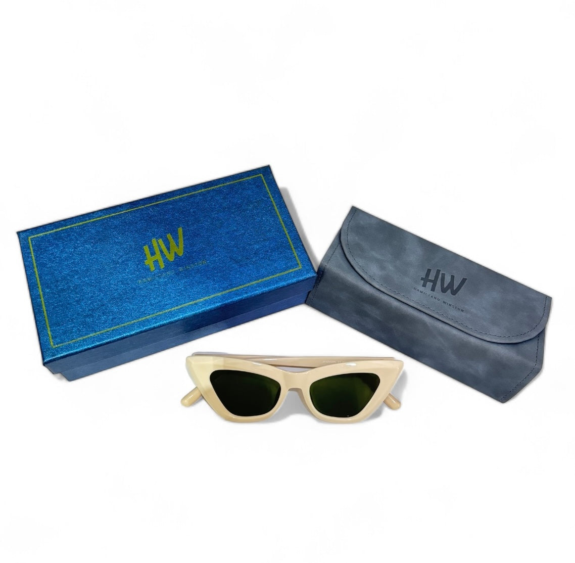 Women UV Protected Cat Eye Sunglasses White