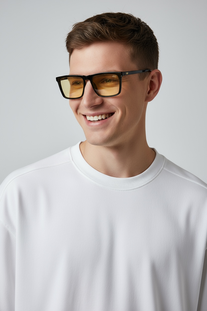 Men's Classic Yellow Wayfarer Sunglasses