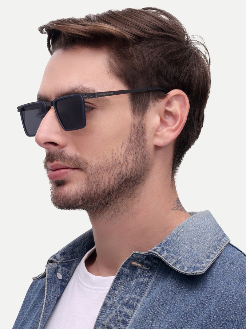 Matt blue wayfarer mens sunglasses