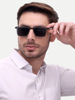 Grey black mens wayfarer sunglasses